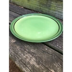 vintage Nasco stone ware Lime Glow stoneware Chop Plate green dinnerware Japan